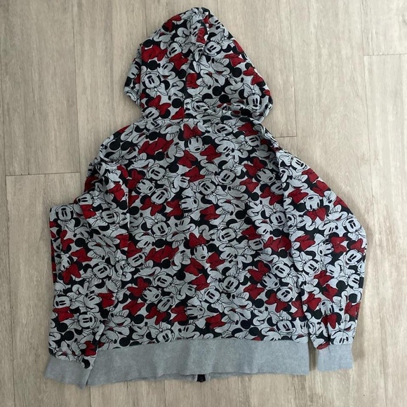 Women’s Vintage Disney AOP Minnie Mouse Zip up Hoodie - Picture 2 of 6